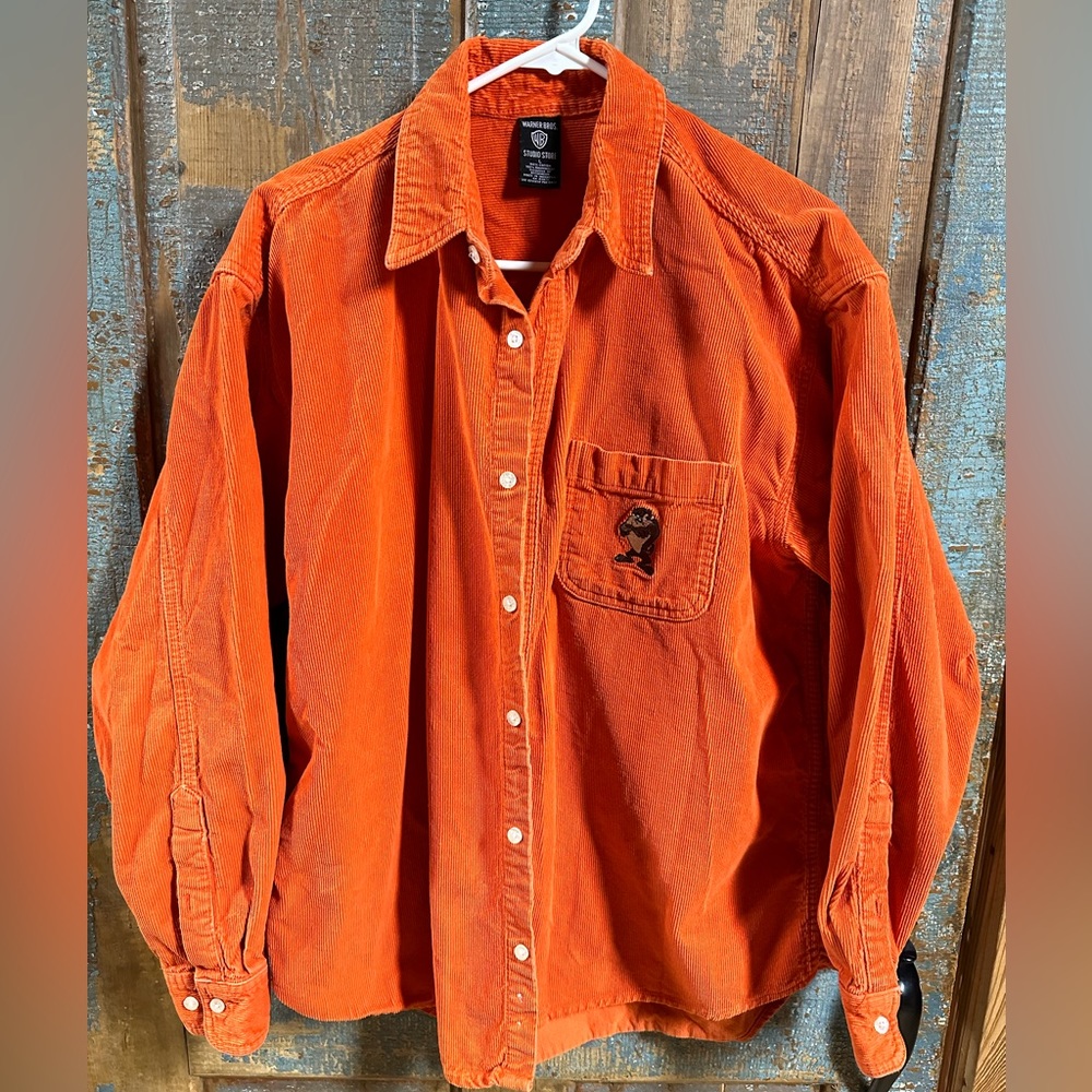 Men's Vintage Warner Brothers Studio Store Orange Corduroy Taz Large